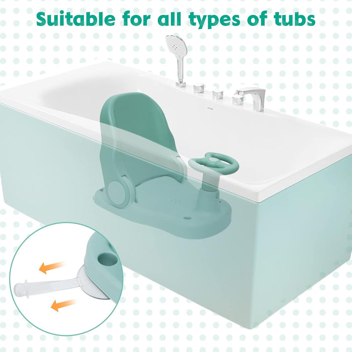 Baby-Badesitz mit verstellbarer Rückenlehne faltbarer Baby-Duschstuhl mit starkem Saugnapf Tragbares