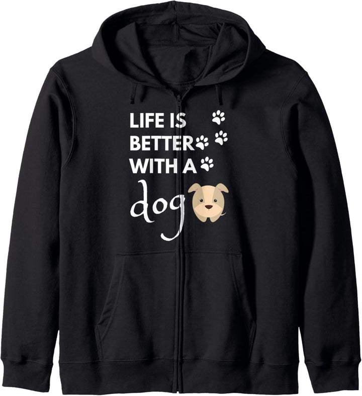 Das Leben ist besser mit einem Hund Nette Hunde Pfote Tier Kapuzenjacke