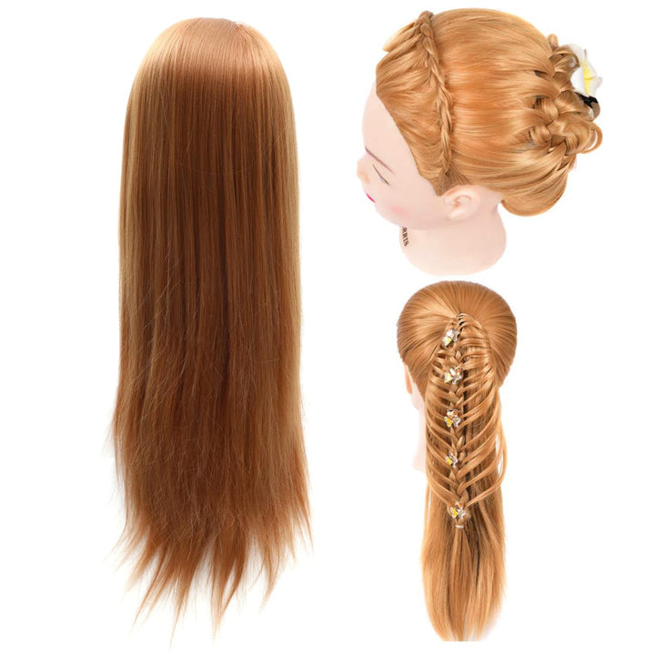 MAGICLULU Kopfmodell mit geflochtenem Haar kinder frisierkopf friseurkopf rosa Silikon-Gesichtswisch