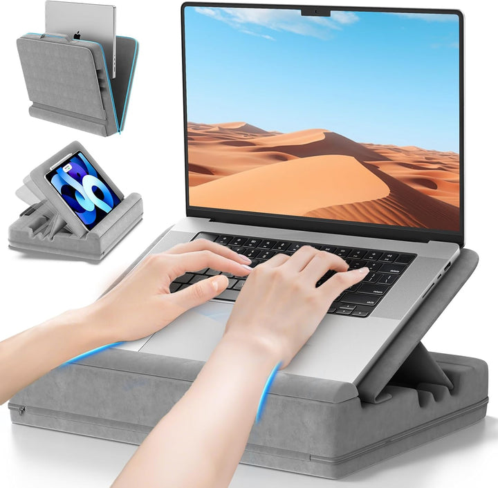 Laptop Kissen für Knietablett, Tablett Kissen Ständer, Laptoptisch Schoss fürs Bett/Sofa, Verstellba