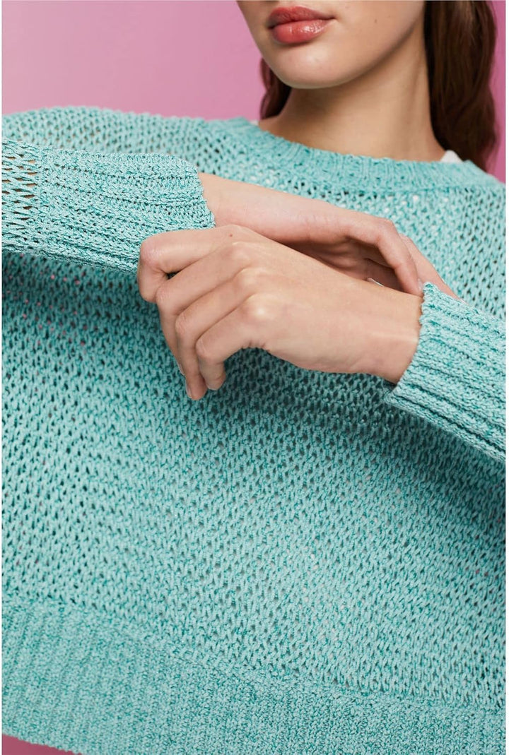 ESPRIT Damen 033eo1i308 Pullover L 307/Emerald Green 3, L 307/Emerald Green 3