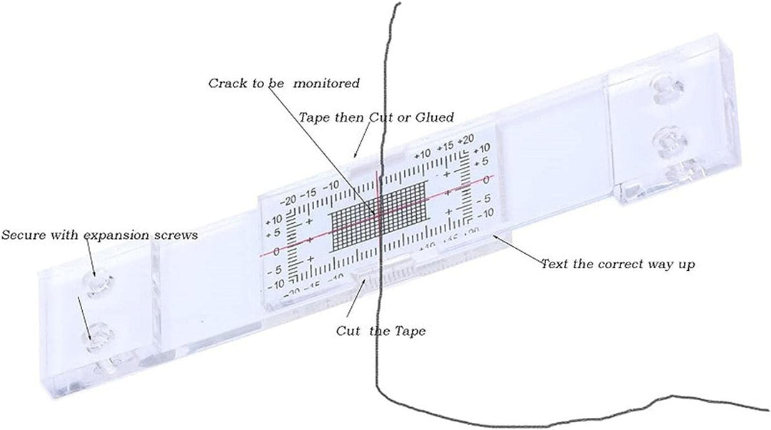 PW TOOLS Rissmonitor | Gutachter Ausrüstung | Rissmessgerät Monitor | Gebäudewand Standard Rissmonit