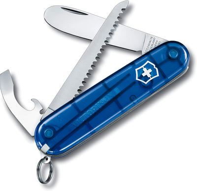 Victorinox Kinder Taschenmesser My First Victorinox H (9 Funktionen, Runde Klinge) rot transparent T