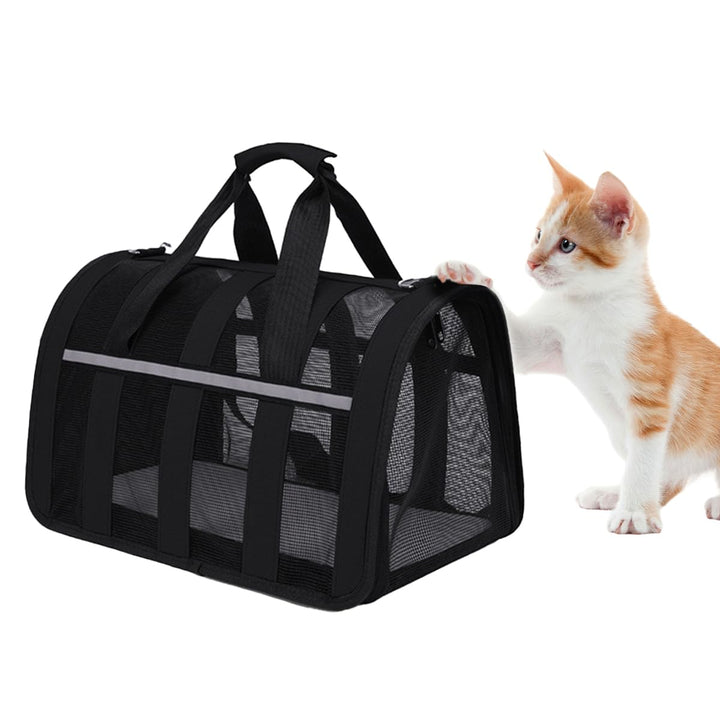 Kransportbox Katze, PC Gitternetz Katzentransportbox, Atmungsaktive Faltbar Katzentransporttasche, L