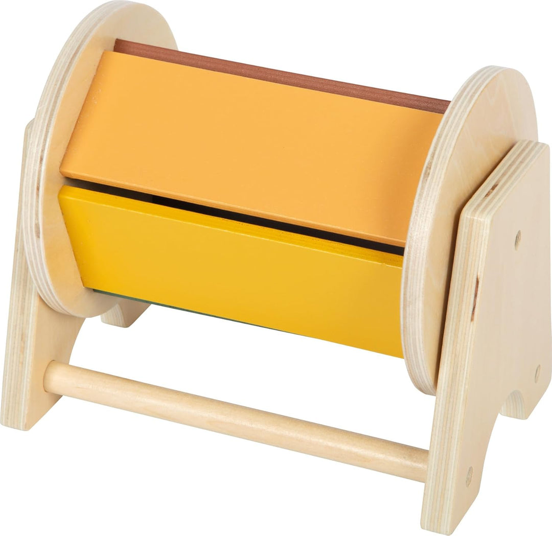 small Foot Montessori Drehtrommel aus FSC 100%-zertifiziertem Holz, Regenbogenrad mit 5 Farbflächen,