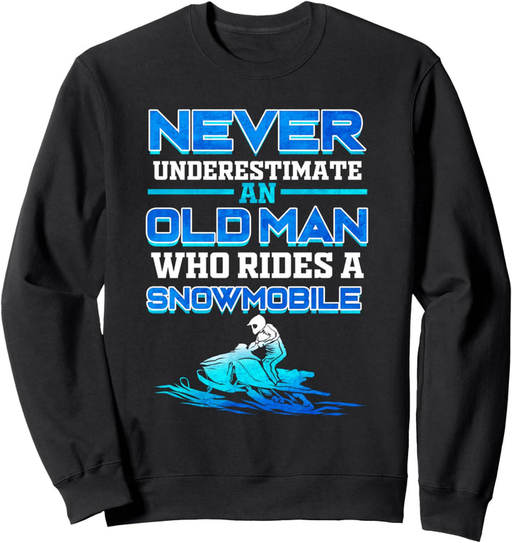 Motorschlitten Alter Mann Schneemobil Sweatshirt