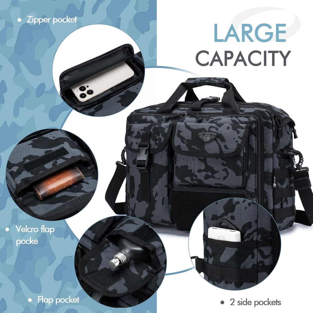 BAGZY Arbeitstasche Herren Multifunktional Taktische Tasche Range Bag Laptoptasche 14/15,6/17 Zoll A