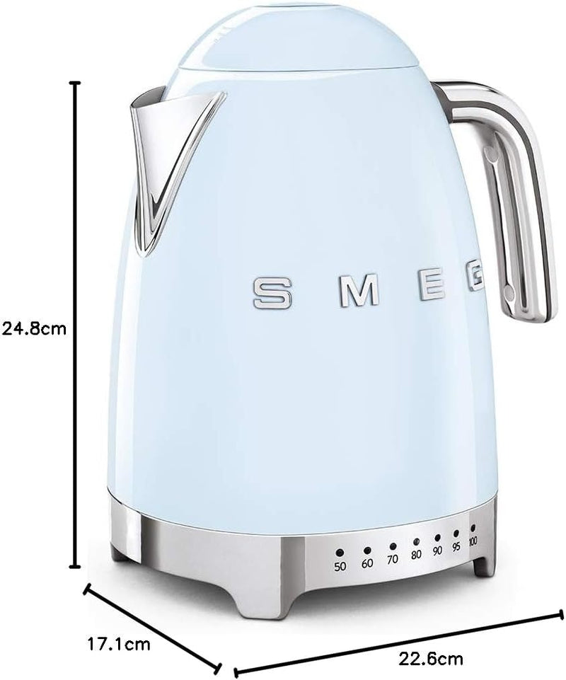 Smeg KLF04PBEU Wasserkocher, 2400, 1.7 liters, Pastellblau Single, Single