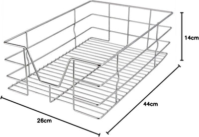 CASARIA Teleskopschublade 30cm Verchromt 25kg Belastbar Korbauszug Vollauszug mit Zubehör Haushalt K