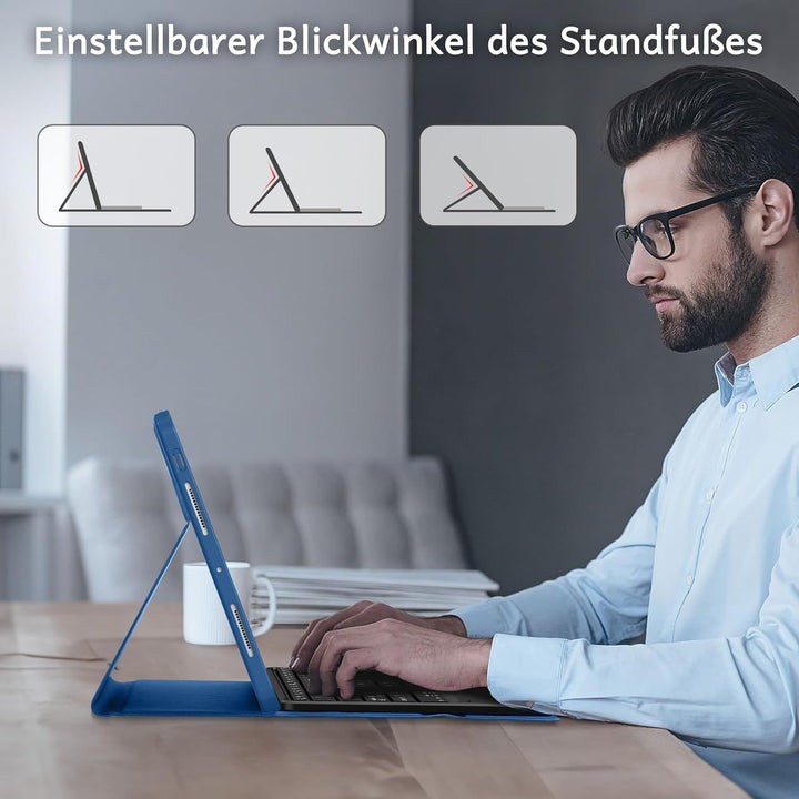 CACOE Hülle Tastatur Kompatibel mit iPad Pro 11 M5/M4 2025/2024 Hülle mit Touchpad, 7-Farbige Beleuc