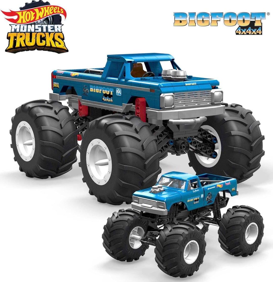 Mega Construx HHD20 - Hot Wheels Bigfoot Monster Truck Bauset mit 538 Teilen im Massstab 1:18, Konst