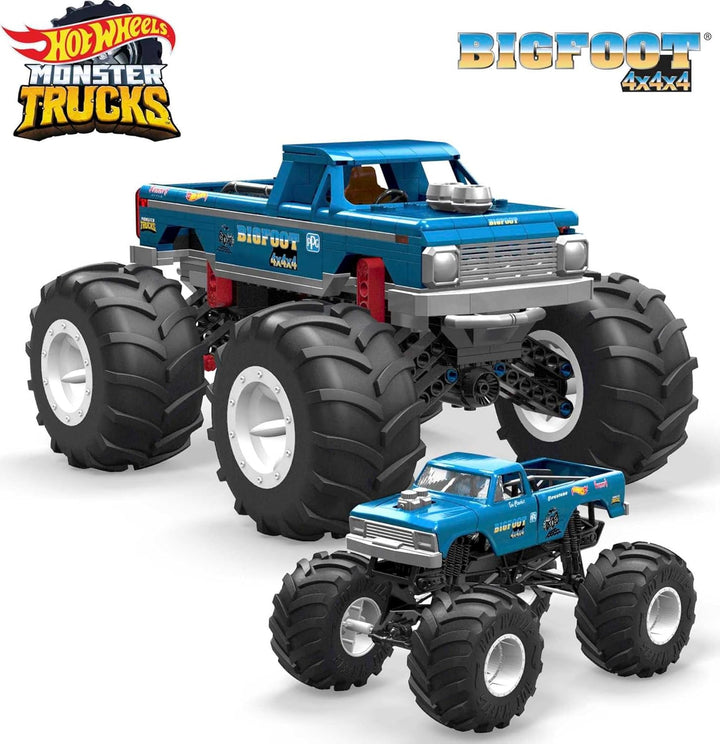 Mega Construx HHD20 - Hot Wheels Bigfoot Monster Truck Bauset mit 538 Teilen im Massstab 1:18, Konst
