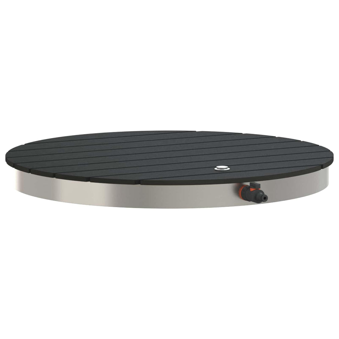 vidaXL Garten Boden Dusche WPC und Edelstahl 201 Anthrazit, mit Fusstaster, 4 m Wasserhöheneinstellu