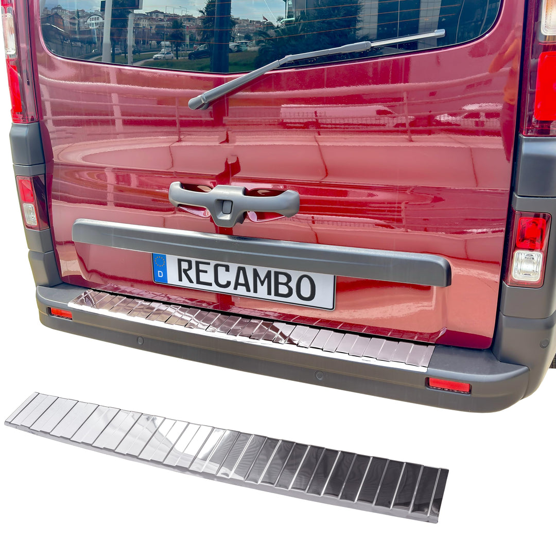 RECAMBO Ladekantenschutz Edelstahl kompatibel für Renault Trafic III | BJ ab 2014 - Hochglanz polier