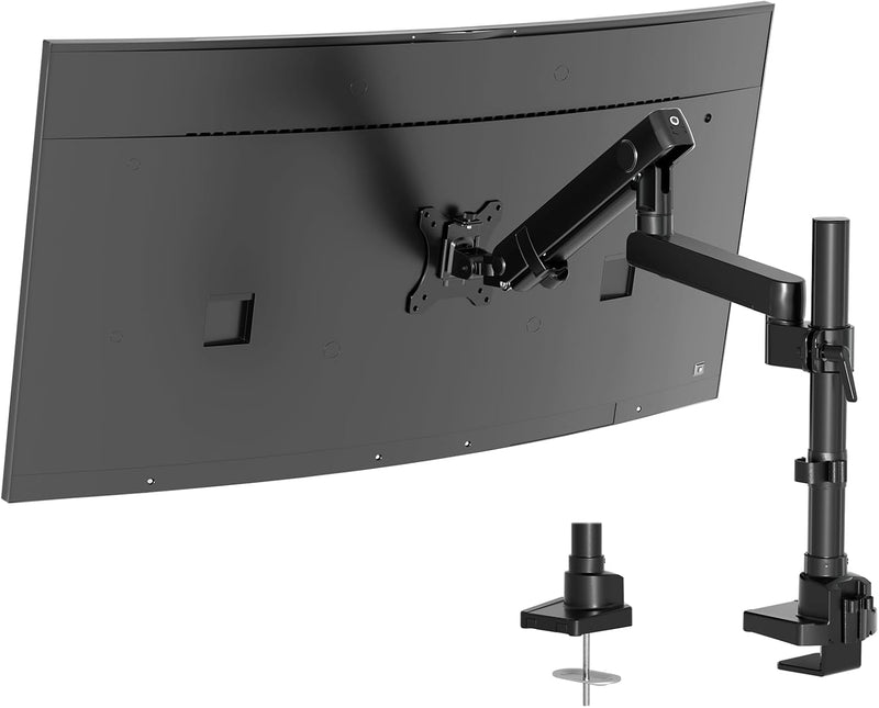 PUTORSEN Monitor Halterung für 17"-32" Bildschirme, Premium Aluminium Schwenkbare Neigbare Einzelarm