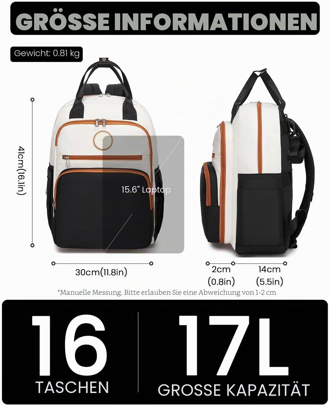 Miss Lulu Baby Wickelrucksack Gross Reiserucksack für Mama und Papa mit Kinderwagengurte Isolierter