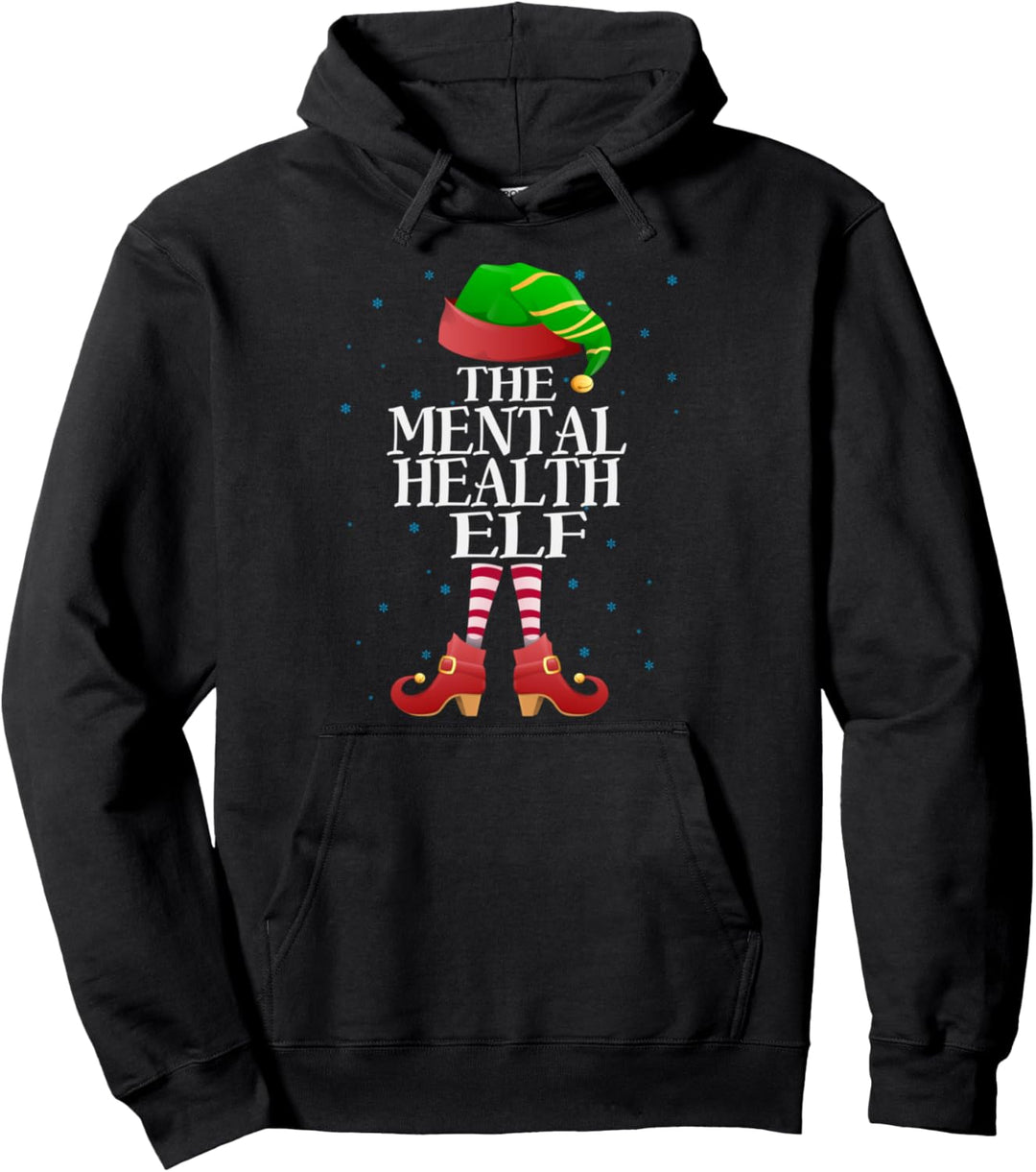 Mental Health Tech Elf Lustiger passender Pyjama Gruppe Weihnachten Pullover Hoodie