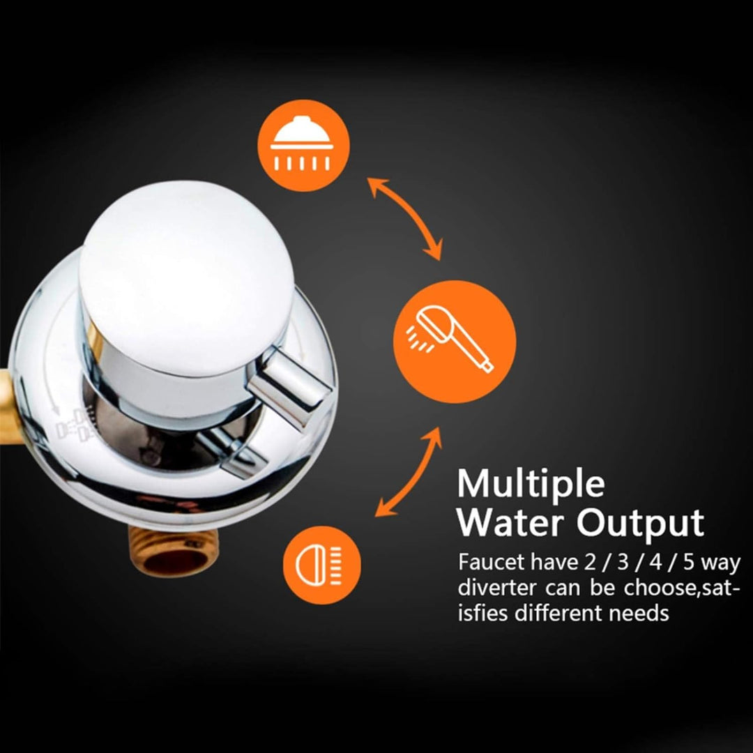 AFUDER Wandmontage Dusche Zimmer 2/3/4/5 Wege Wasserauslass Messing Dusche Wasserhahn Schraube oder