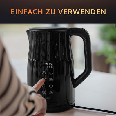 JAP Calidaqua Wasserkocher - Mit temperatureinstellung - 1.7L - Edelstahl - Kettle - Touchscreen-Bed