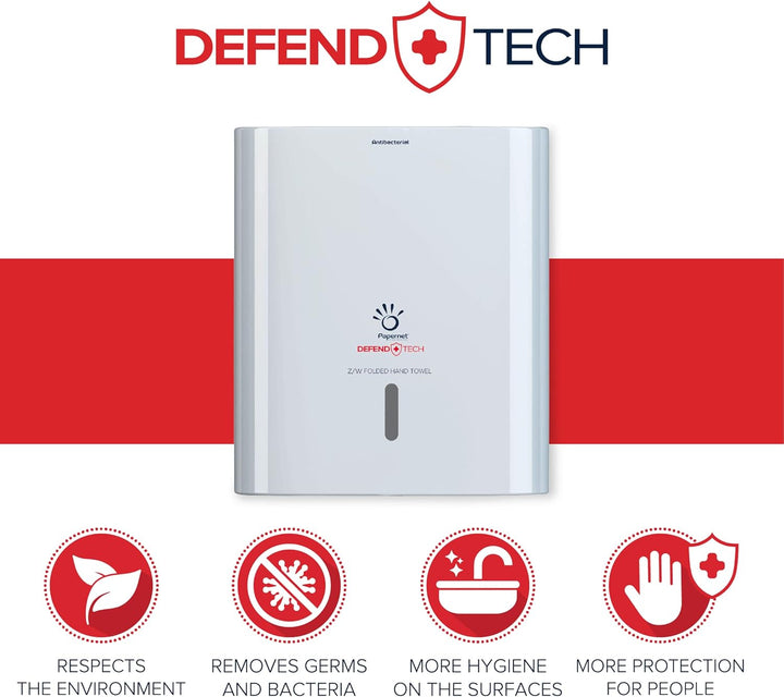 Papernet Defend Tech 416148 Papierhandtuchspender, antibakteriell, kompatibel mit Z/W-Falzhandtücher