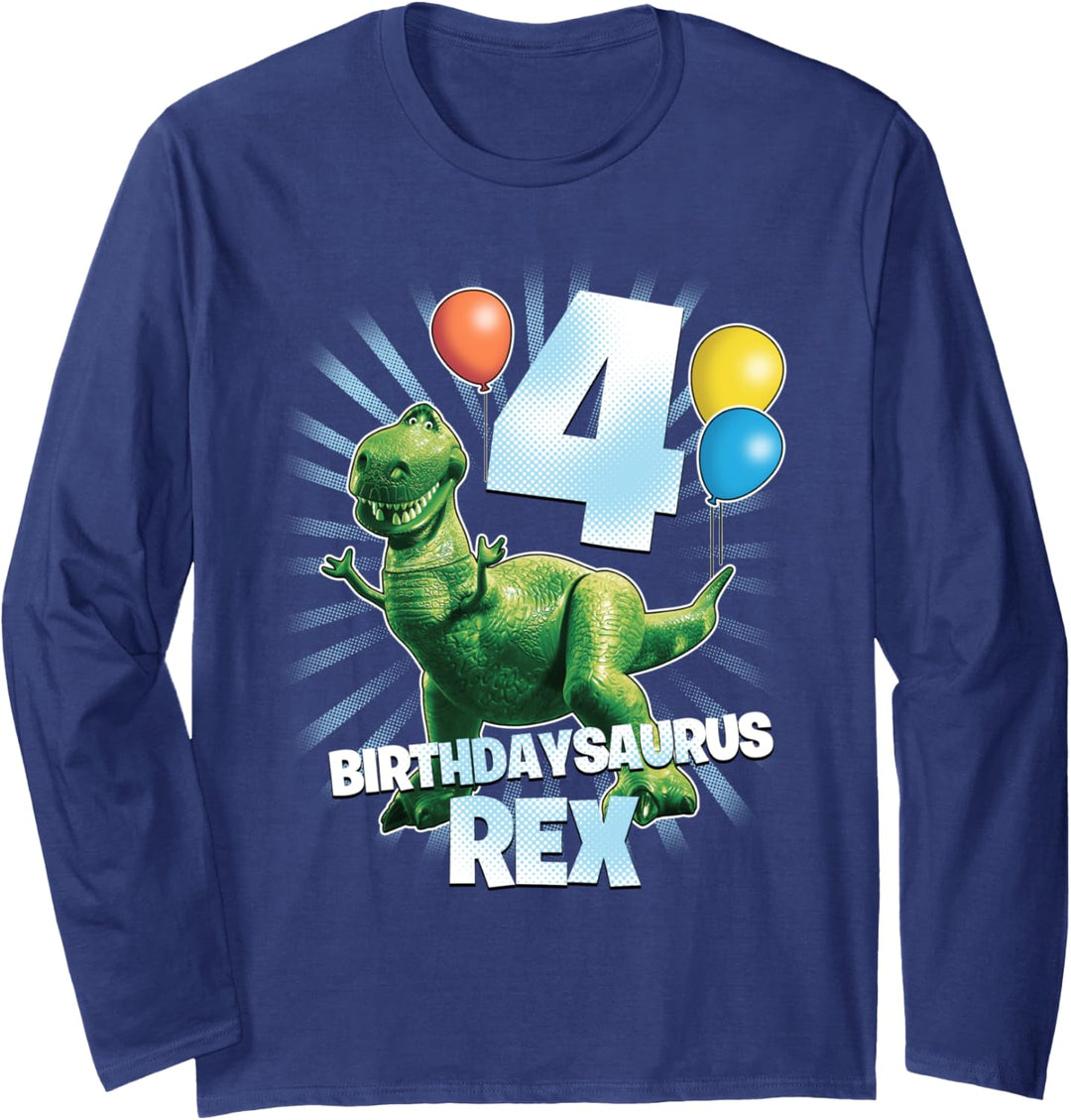 Disney Pixar Toy Story Birthdaysaurus Rex 4th Birthday Langarmshirt