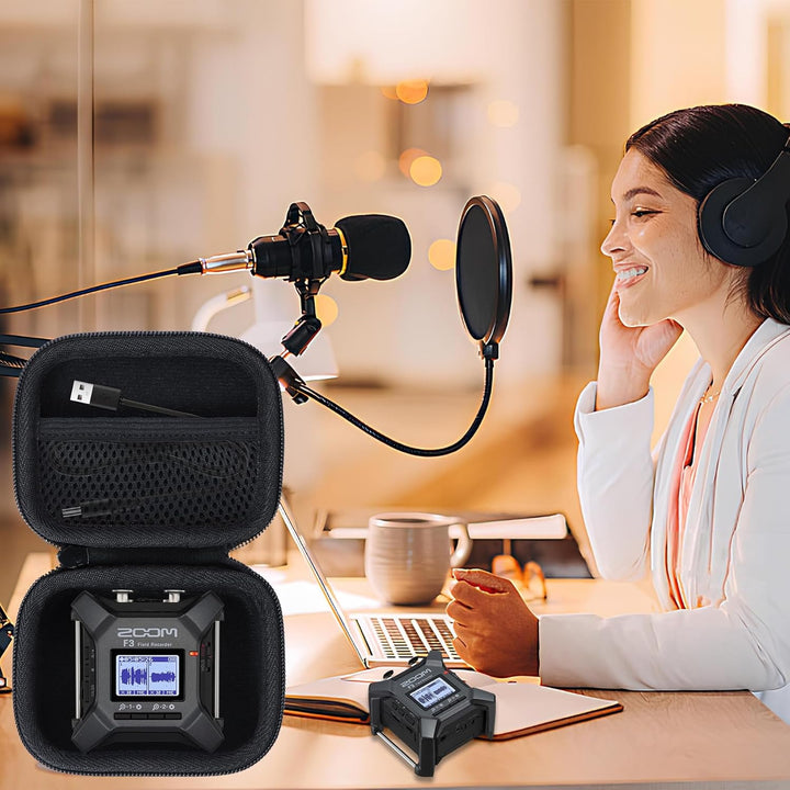 Hart Schutz Hülle Etui Tasche für Zoom F3 – 2-Spur-Broadcast-Field-Recorder Schwarz Etui 11.7 x 9.4