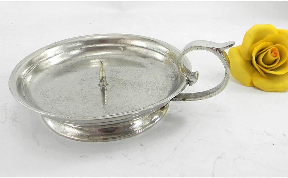 Kerzenhalter aus Zinn gross mit Ring