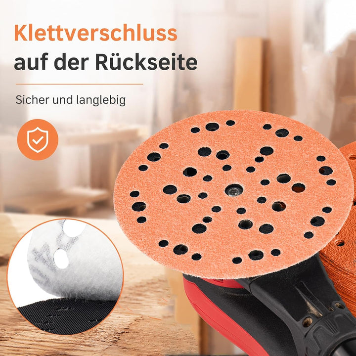 50x Orange Schleifpapier 150mm Klett 47-Loch K320 Für Auto/Holz 320.0, 320.0