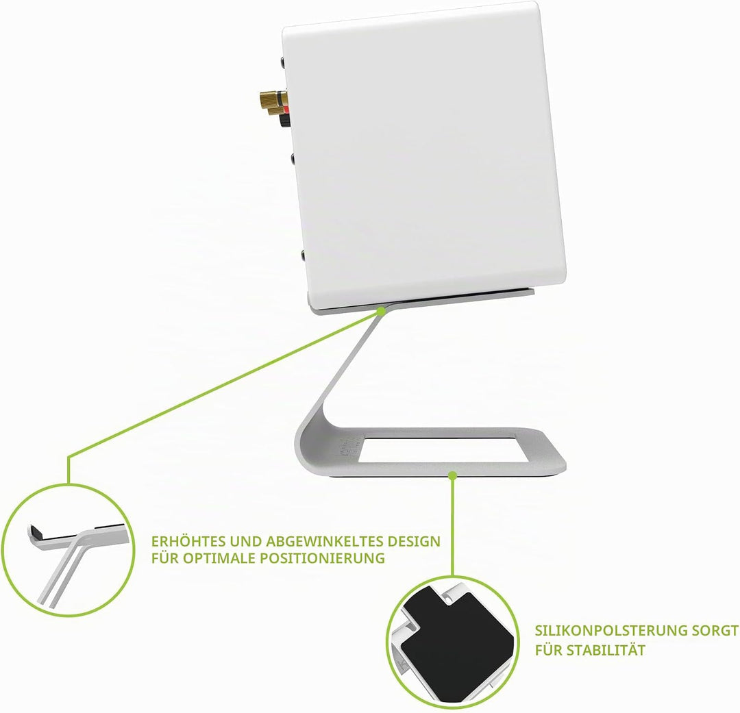 Kanto SE2W Elevated Desktop Speaker Stands for Small Speakers | White | Pair Weiss, Weiss