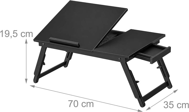 Relaxdays Laptoptisch für Bett &amp; Couch, schwarz Schwarz-schwarz, Schwarz-schwarz