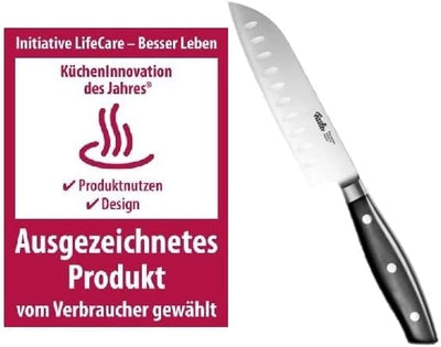 Fissler PROFI Santoku Messer 165mm - Hochwertig, Klinge 16,5cm, Spezialklingen-Edelstahl geschmiedet