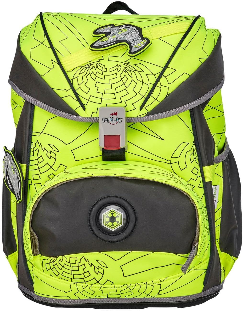 DerDieDas Ergoflex Schulrucksack Set 5-TLG. Exklusiv Superflash Neon Fighter