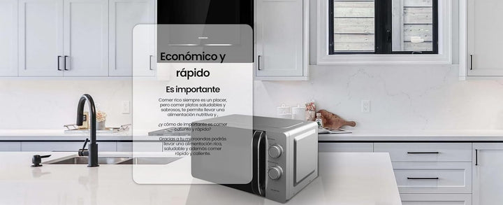 Infiniton MW-HS2070 Mikrowelle, 20 Liter, 700 W, Timer von 0 bis 35 Minuten, DEFROST-Funktion, Türöf