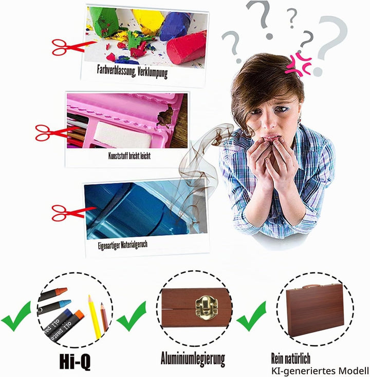 KINSPORY Premium Malkoffer Deluxe 150-teilig Malset für Kinder Anfänger Tolles Buntstifte Set, Wasse