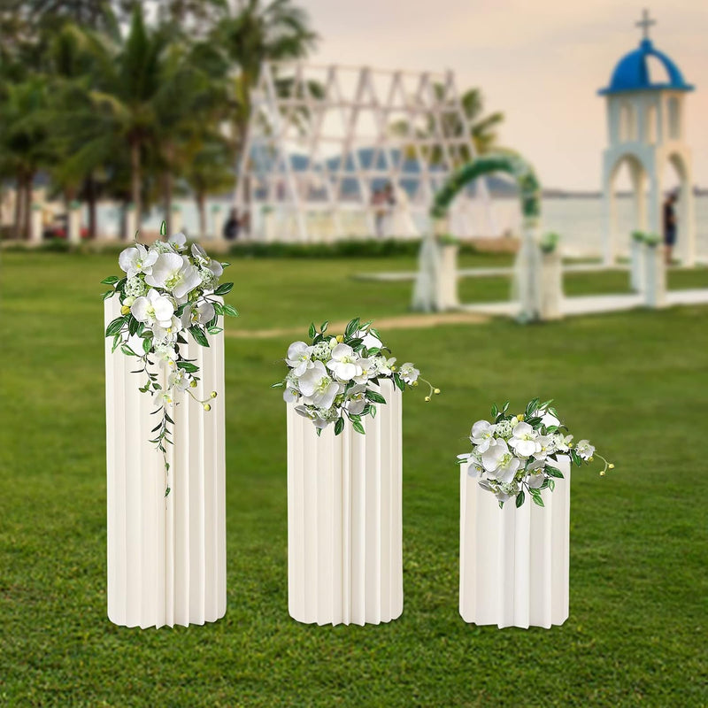 Hochzeit Karton Blumenständer Vasen, Faltbarer Tafelaufsatz aus Karton, zylinderförmige Blumenstände