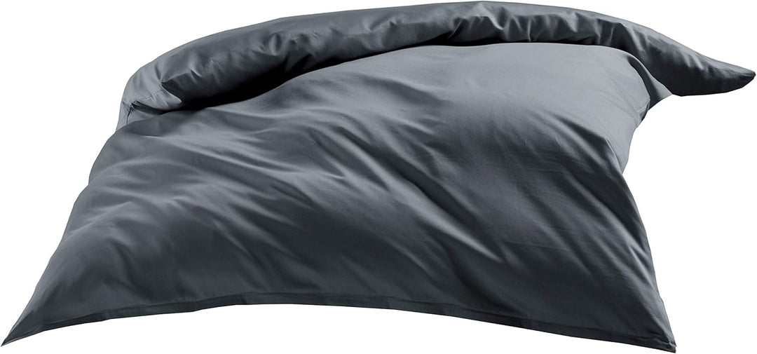 Mako-Satin Baumwollsatin Bettwäsche Uni einfarbig zum Kombinieren (Bettbezug 200 cm x 220 cm, Anthra