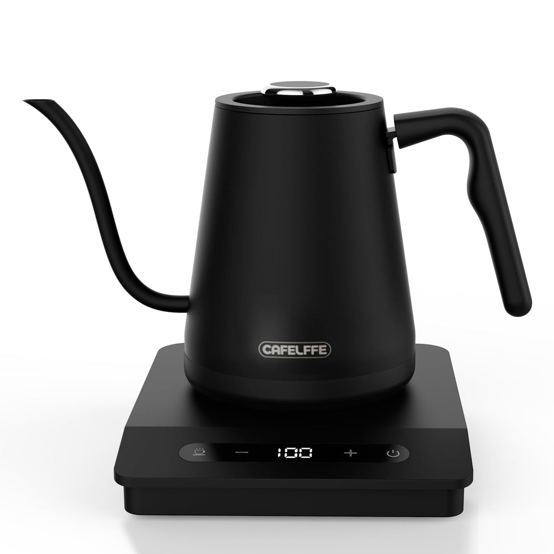 CAFELFFE Elektrischer Schwanenhals-Wasserkocher, 0,8L, 1500 W, Schwarz | Teekanne, Edelstahl-Heisswa