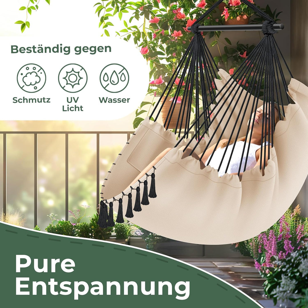KESSER® Hängesessel Safari XXL Hängestuhl für Erwachsene & Kinder Hängematte bis 150 kg Hängesitz Au