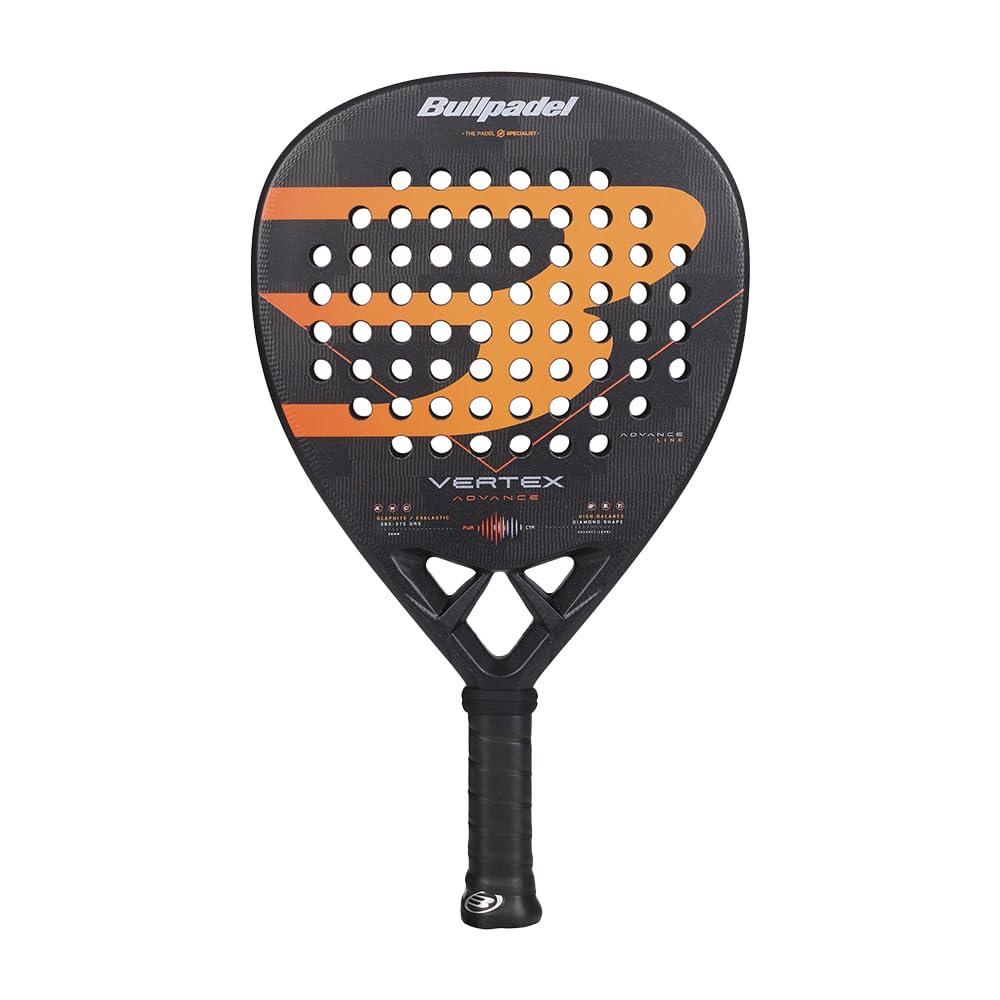 Bullpadel Vertex Advance 2026 Padelschläger, Carbonfaser, Schwarz, Grösse L, Diamantform, für fortge