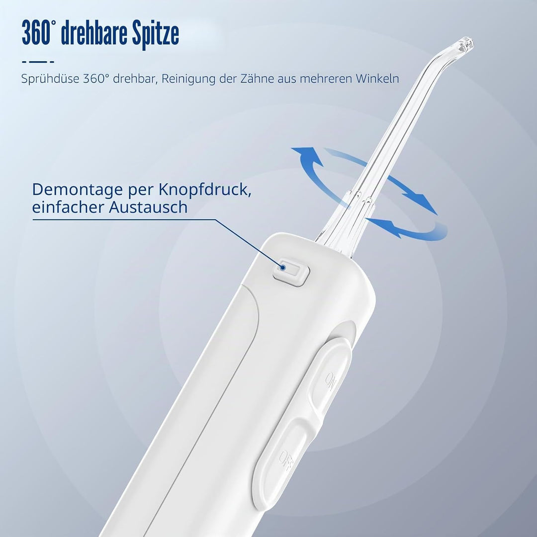 Sawgmore Munddusche, Elektrische Zahnzwischenraumreiniger mit 10 Einstellbaren Druckstufen, 600ml Fa