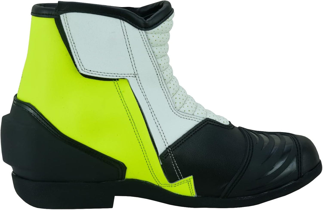 BI ESSE Motorradschuhe Stiefel aus perforiertem Leder mit Slider 40 EU Neon, 40 EU Neon