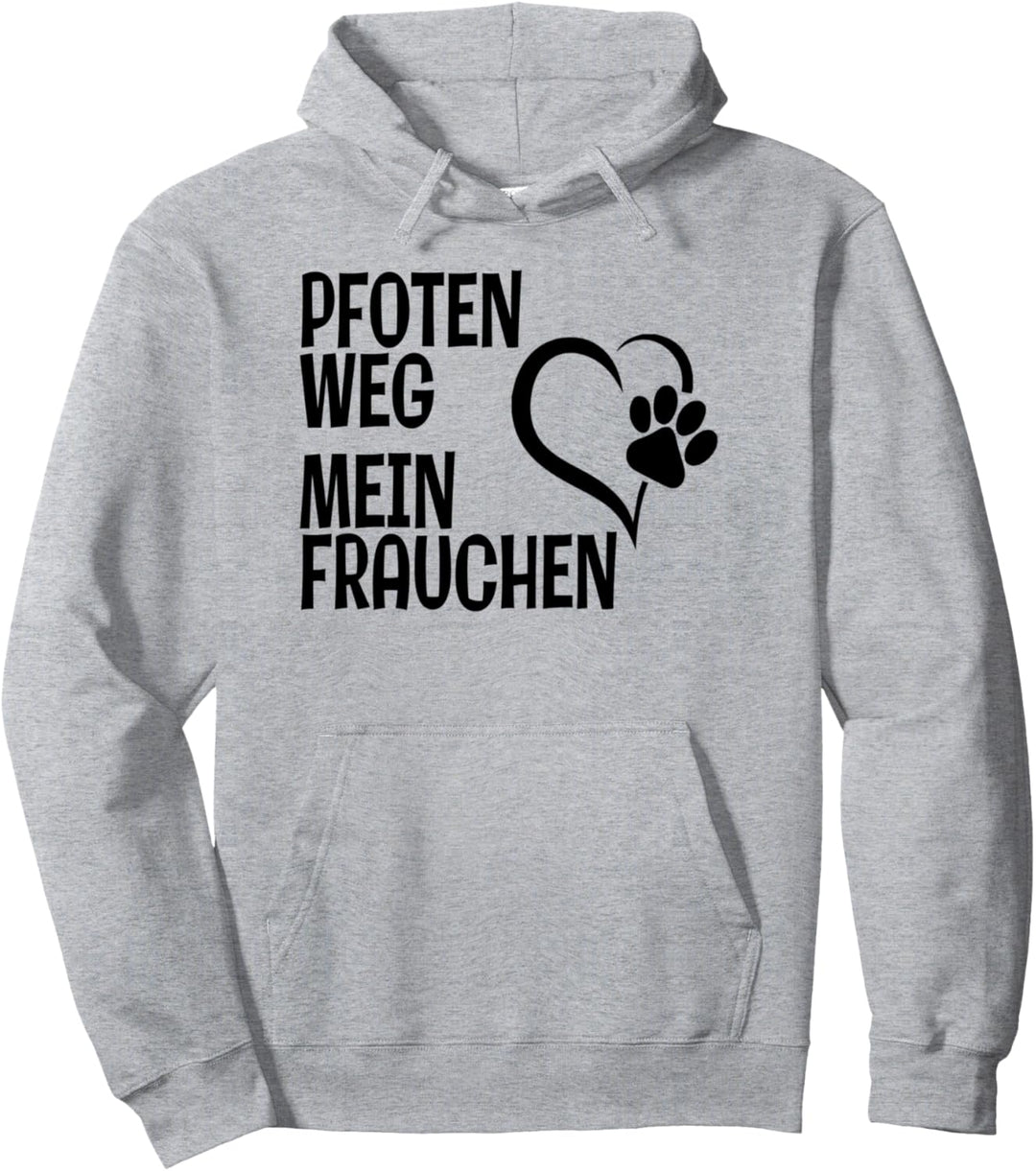 Pfotenabdruck Herz Frauchen Lustiger Spruch Damen Geschenk Pullover Hoodie