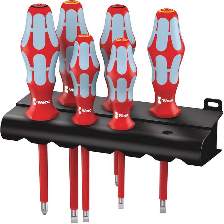 Wera 3167 i/7 VDE-isolierter TORX® Schraubendrehersatz, Edelstahl + Rack, 7-teilig & 3165 i/6 Schrau