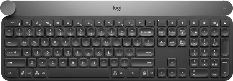 Logitech Craft Kabellose Tastatur, Bluetooth & 2.4 GHz Wireless Verbindung, Programmierbarer Drehreg