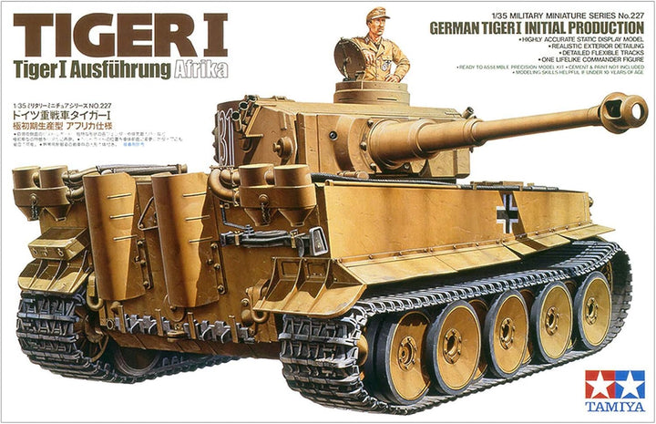 Tamiya 300035227 - 1:35 WWII Tiger I Initial/Frühe Produktion, Miniaturfahrzeuge