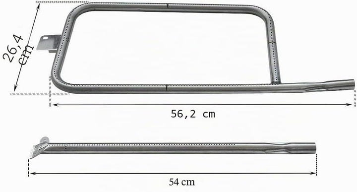 Onlyfire Edelstahl Brennerrohr passend für Weber Q300/Q3000 Serie Gas Grill (Ersatzteil 60036/80387/