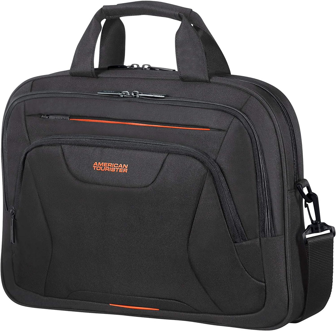 American Tourister at Work Aktentasche, 42 cm, 15 Liter, Black/Orange Schwarz (Black/Orange) M (15.6