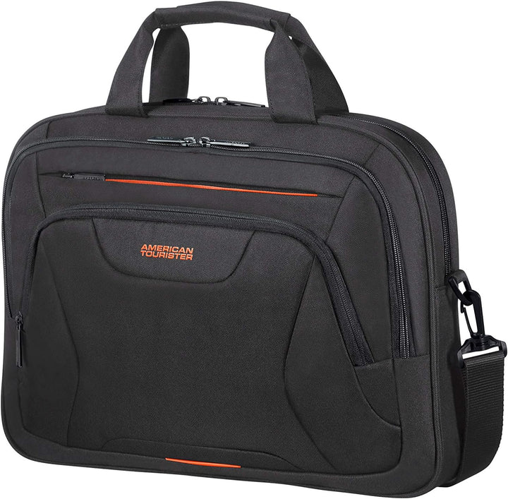 American Tourister at Work Aktentasche, 42 cm, 15 Liter, Black/Orange Schwarz (Black/Orange) M (15.6