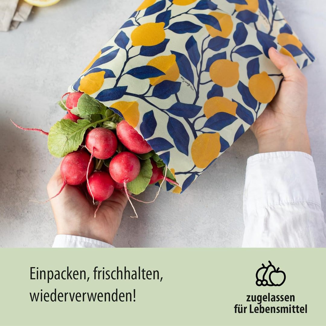 little bee fresh Bio-Bienenwachstuch grosser Beutel aus Deutschland - hält Lebensmittel natürlich, s