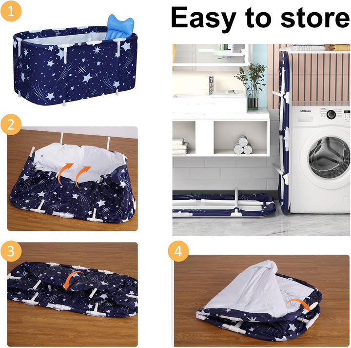 Tragbare Badewanne, 125cm/132cm faltbare und Movable Geeignet für Erwachsene, Grosse Familien Badewa